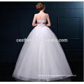 Белый цвет Длина пола тюль бальное платье свадебное платье с Sash